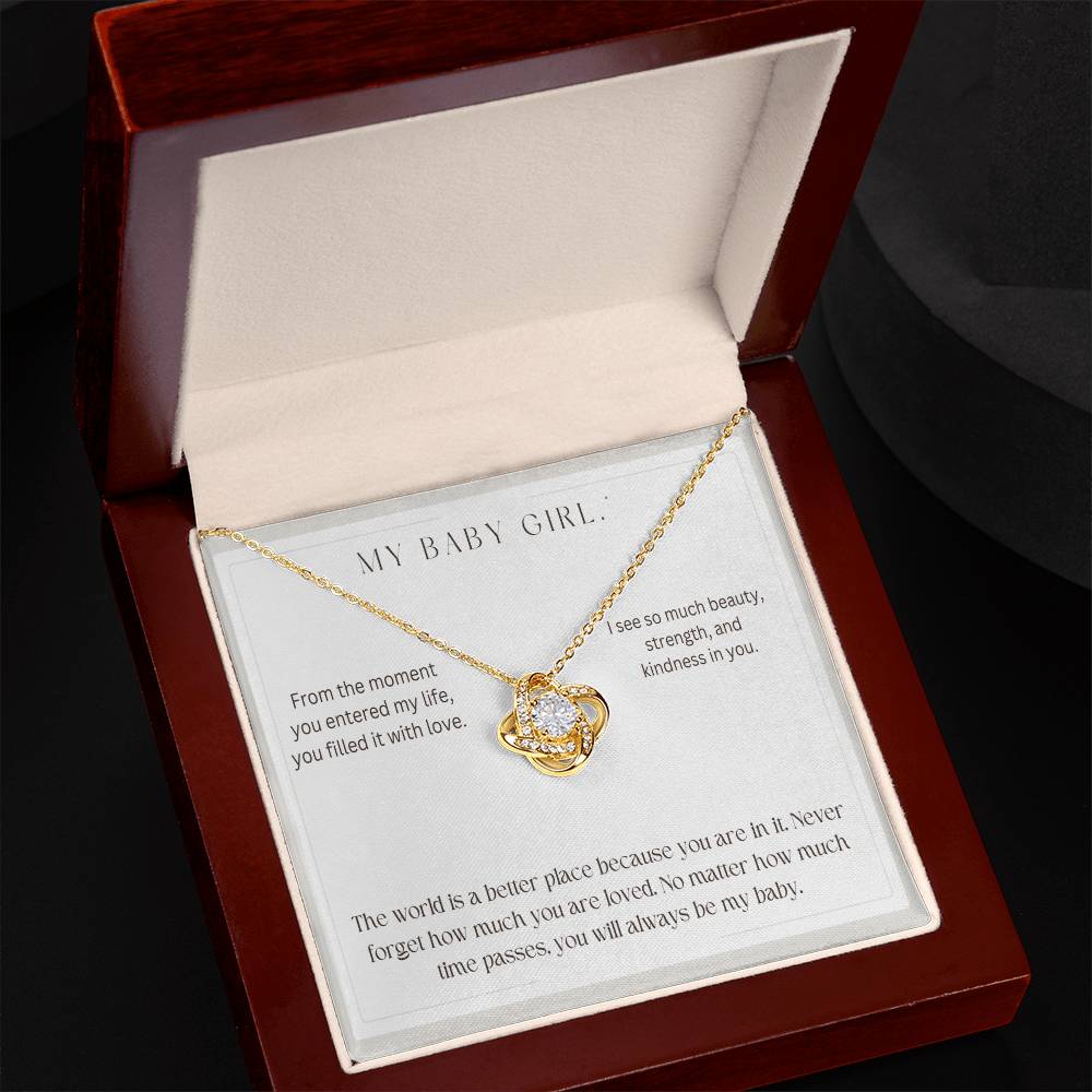 To My Baby Girl - Love Knot Necklace