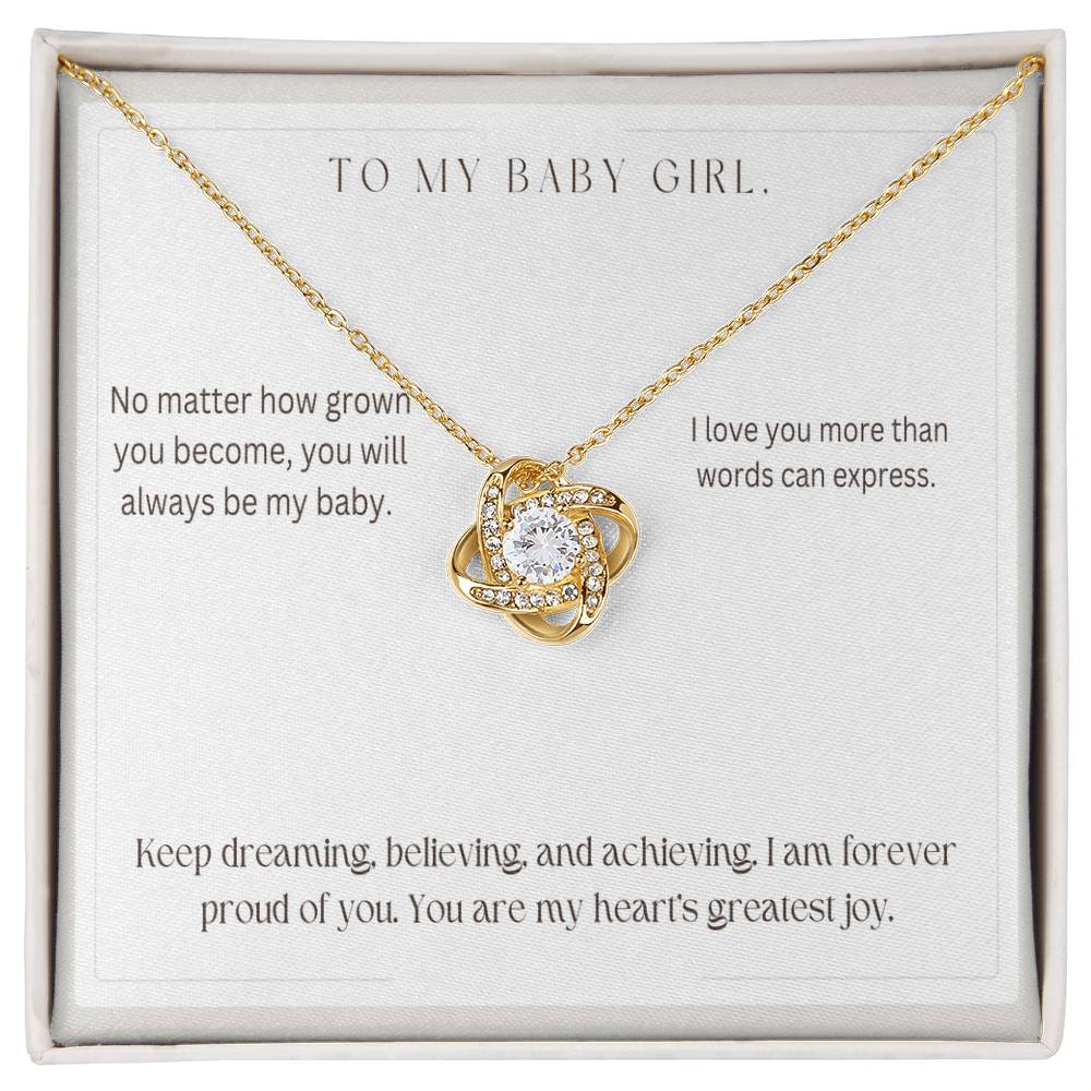 To My Baby Girl No Matter How Grown - Love Knot Necklace