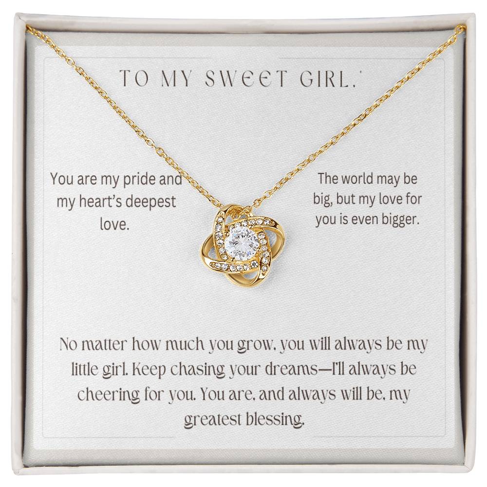 To My Sweet Girl - Love Knot Necklace