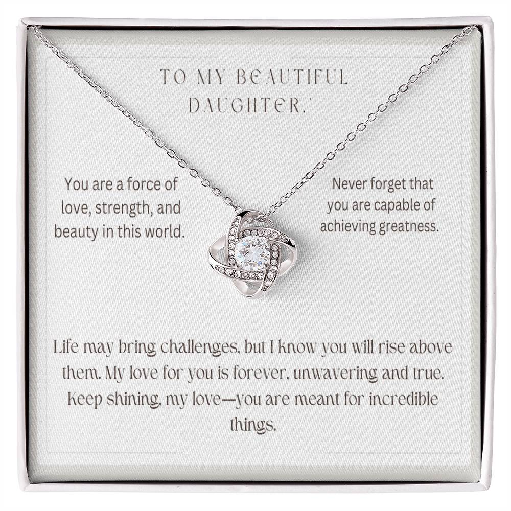 To My Beautiful Daughter - Love Knot Necklace