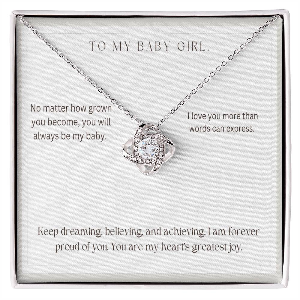 To My Baby Girl No Matter How Grown - Love Knot Necklace