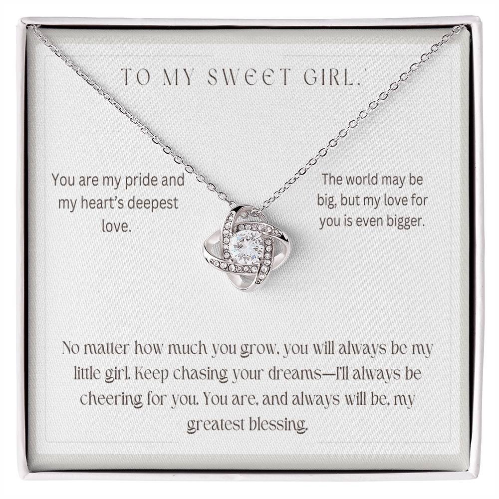 To My Sweet Girl - Love Knot Necklace