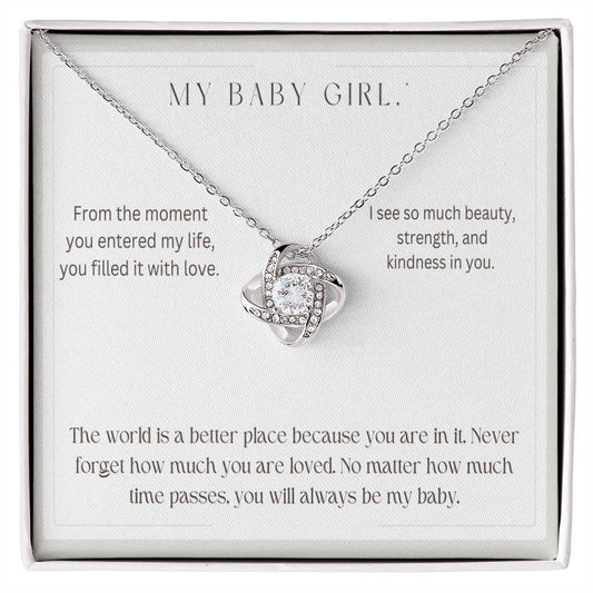 To My Baby Girl - Love Knot Necklace