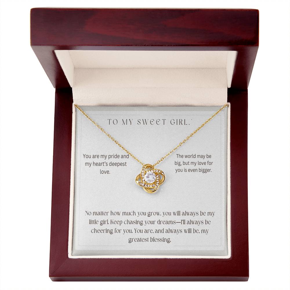 To My Sweet Girl - Love Knot Necklace