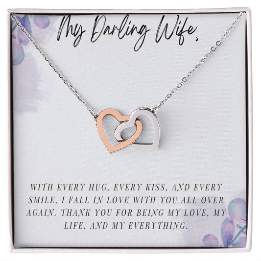 My Darling Wife -  Interlocking Hearts Necklace